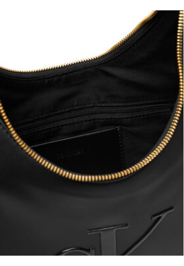 Calvin Klein Torebka Bold Ck Crescent Bag LV04F3427G Czarny. Kolor: czarny. Materiał: skórzane