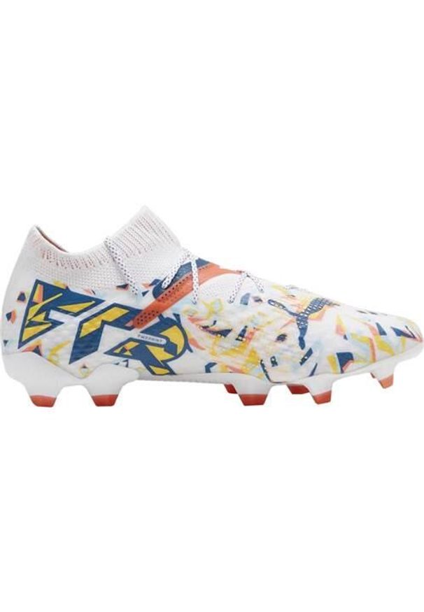 Buty piłkarskie męskie Puma Future 7 Ultimate Creativity Fg ag. Kolor: biały, brązowy, niebieski, wielokolorowy. Materiał: syntetyk, materiał. Szerokość cholewki: normalna. Sport: piłka nożna