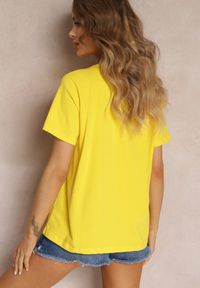 Renee - Żółty T-shirt z Krótkim Rękawem i Okrągłym Dekoltem Volksa. Kolor: żółty. Długość rękawa: krótki rękaw. Długość: krótkie #3