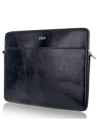 Skórzany pokrowiec etui na laptopa 15 cali Solier SA24A czarny. Kolor: czarny. Materiał: skóra. Styl: elegancki #1