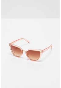 MOODO - Okulary przeciwsłoneczne z przezroczystymi oprawkami różowe. Kolor: różowy. Materiał: akryl. Wzór: jednolity, gładki