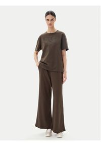 EA7 Emporio Armani T-Shirt 7W000098 AF12503 U6139 Brązowy Loose Fit. Kolor: brązowy. Materiał: bawełna