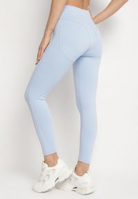 Born2be - Jasnoniebieskie Legginsy z Modelującymi Przeszyciami Selettia. Okazja: na co dzień, na spacer. Kolor: niebieski. Styl: klasyczny, casual