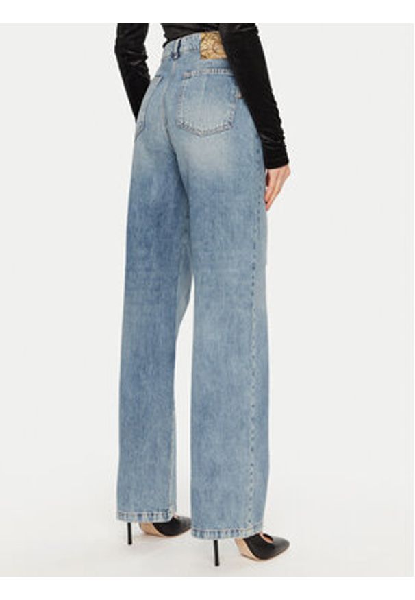 Just Cavalli Jeansy 77PAB503 Niebieski Wide Leg. Kolor: niebieski