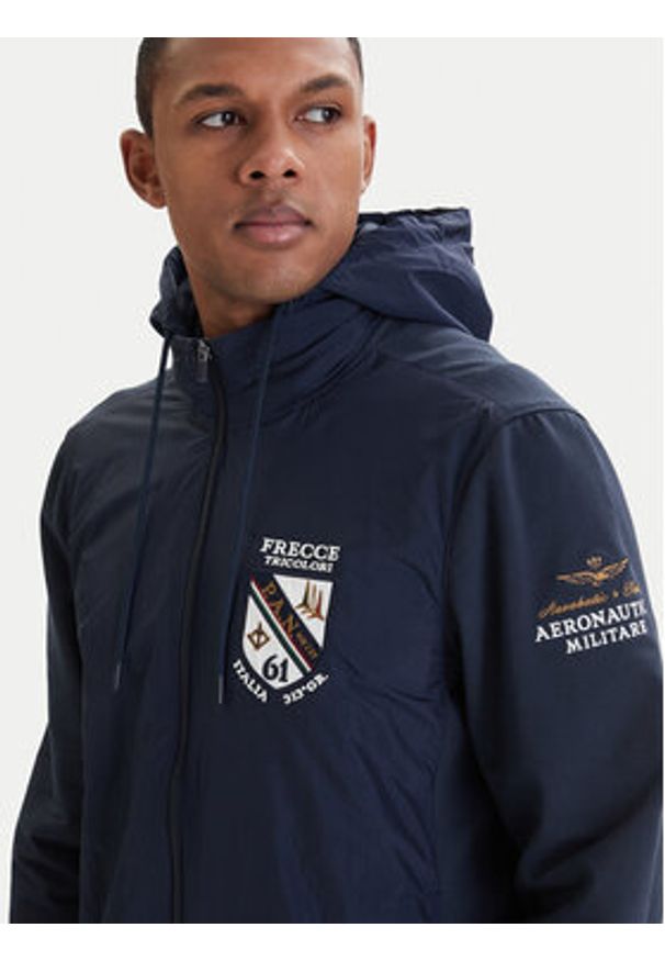 Aeronautica Militare Kurtka przejściowa 261AF0520UF00674 Granatowy Regular Fit. Kolor: niebieski. Materiał: syntetyk, bawełna