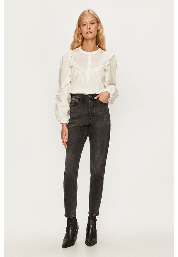 Vero Moda - Jeansy. Stan: podwyższony. Kolor: czarny