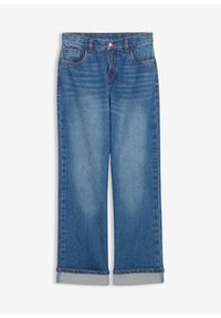 bonprix - Dżinsy z szerokimi nogawkami, low waist. Kolor: niebieski