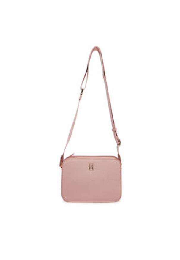 TOMMY HILFIGER - Tommy Hilfiger Torebka Th Logotape Camera Bag AW0AW17229 Różowy. Kolor: różowy. Materiał: skórzane