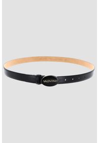 Valentino by Mario Valentino - VALENTINO Czarny pasek Block Plaque Buckle Belt. Kolor: czarny