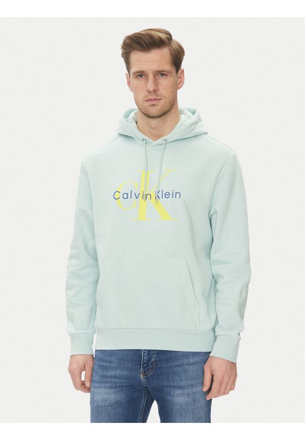 Calvin Klein Jeans Bluza Monologo LV040BM800 Zielony Regular Fit. Kolor: zielony. Materiał: bawełna