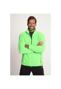 JAY-PI - Męska Polarowa bluza ultralekka stójka kieszenie. Typ kołnierza: kołnierzyk stójkowy. Kolekcja: plus size. Kolor: zielony. Materiał: poliester, materiał