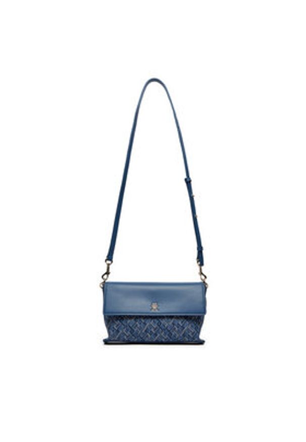 TOMMY HILFIGER - Tommy Hilfiger Torebka Distinct Shoulder Bag Mono AW0AW16794 Niebieski. Kolor: niebieski