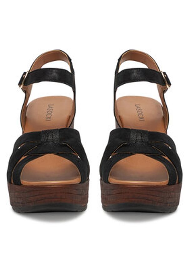 Lasocki Sandały WI23-LEMONE-03 Czarny. Kolor: czarny. Materiał: zamsz, skóra