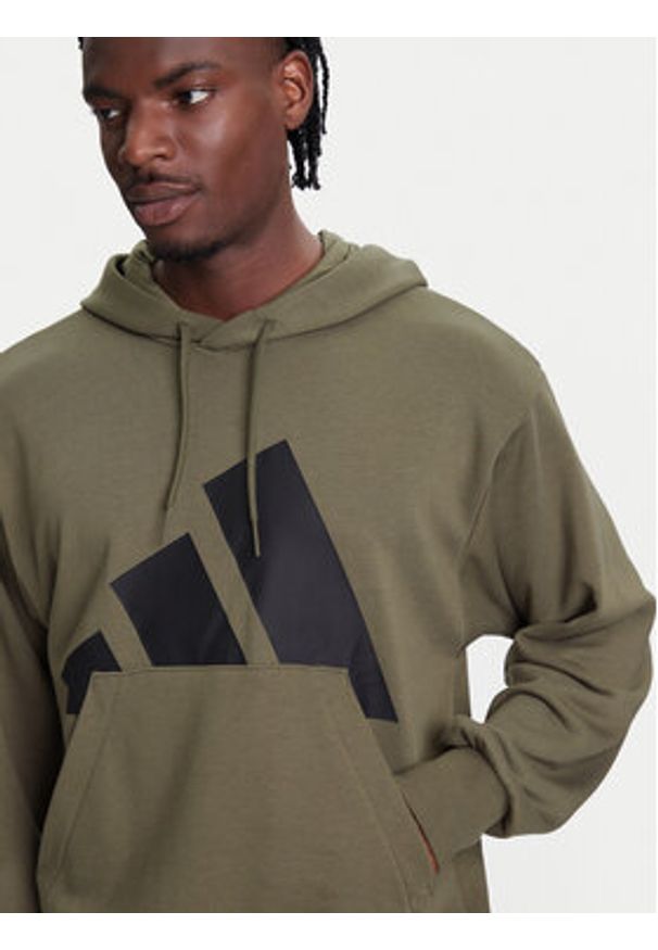 Adidas - adidas Bluza Essentials Big Logo JE8892 Khaki Regular Fit. Kolor: brązowy. Materiał: syntetyk, bawełna