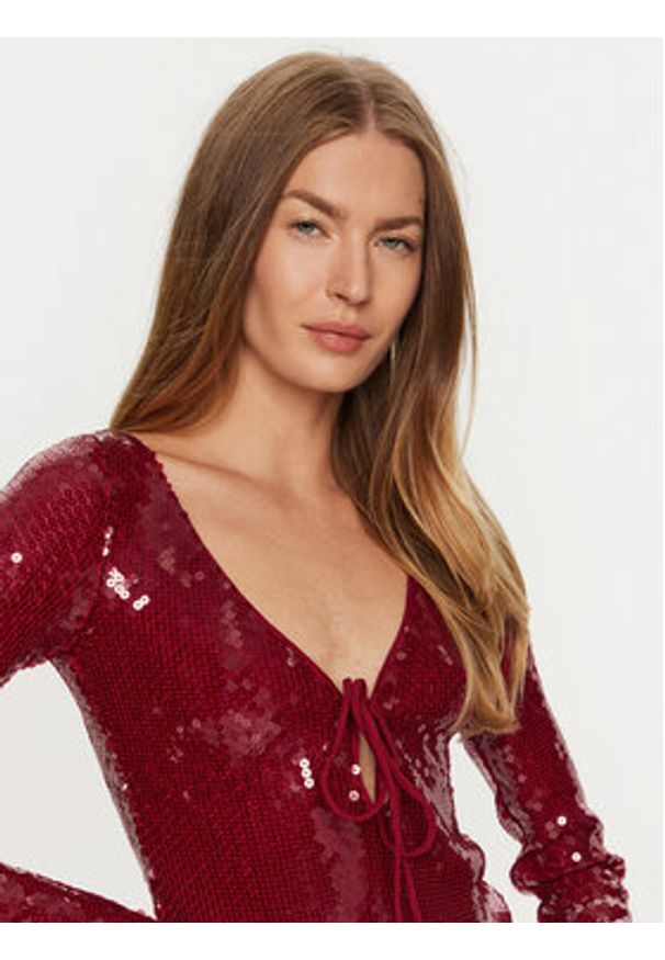 BARDOT Body Verona 59471TB Czerwony Slim Fit. Kolor: czerwony. Materiał: syntetyk