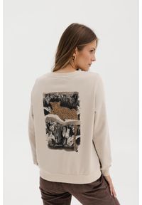 LEKKA BLUZA LENA "LAMPART" PIASKOWA M - Flawless. Materiał: bawełna, len. Styl: sportowy, klasyczny