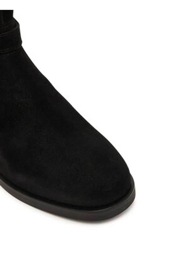 TOMMY HILFIGER - Tommy Hilfiger Botki Th Buckle Riding Suede Bootie FW0FW09047 Czarny. Kolor: czarny. Materiał: skóra, zamsz