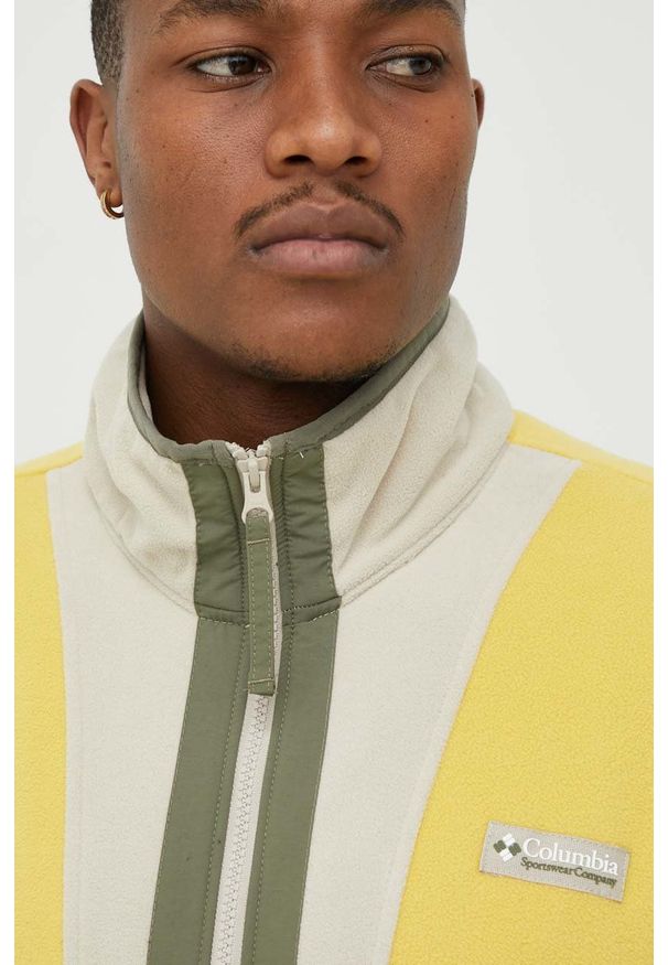 columbia - Columbia bluza męska kolor żółty wzorzysta 1890764.SS23-743. Kolor: żółty. Materiał: dzianina