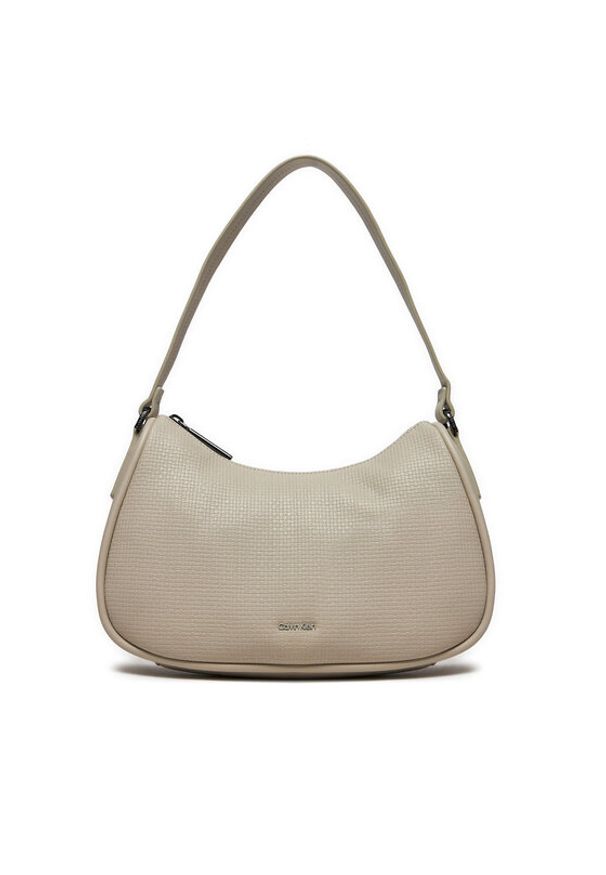 Calvin Klein Torebka Ck Refine Shoulder Bag Braid K60K612132 Szary. Kolor: szary. Materiał: skórzane