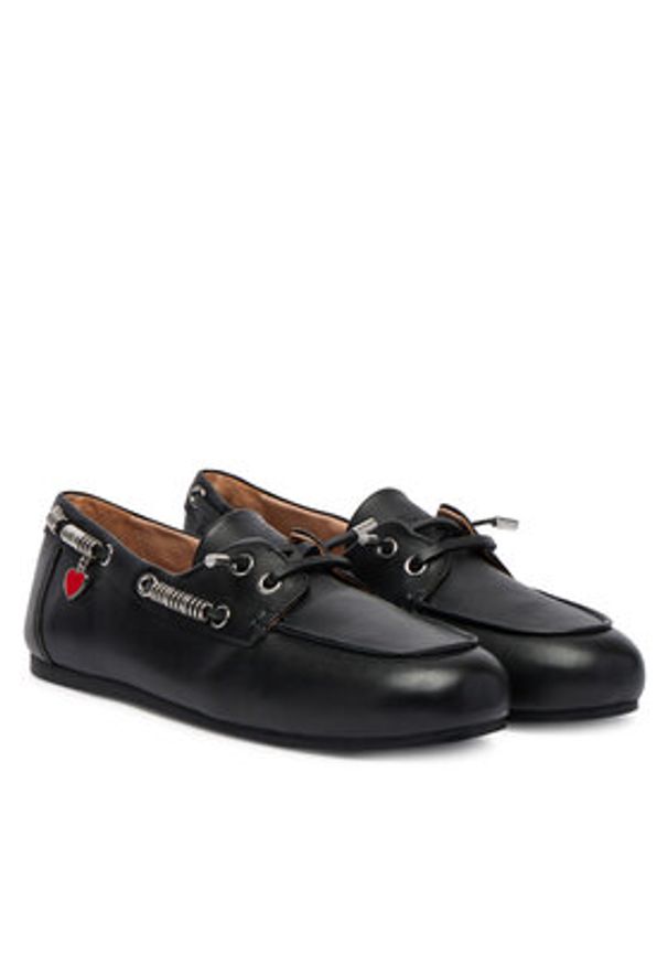 Love Moschino - LOVE MOSCHINO Półbuty JA10111G1OIA0000 Czarny. Kolor: czarny. Materiał: skóra