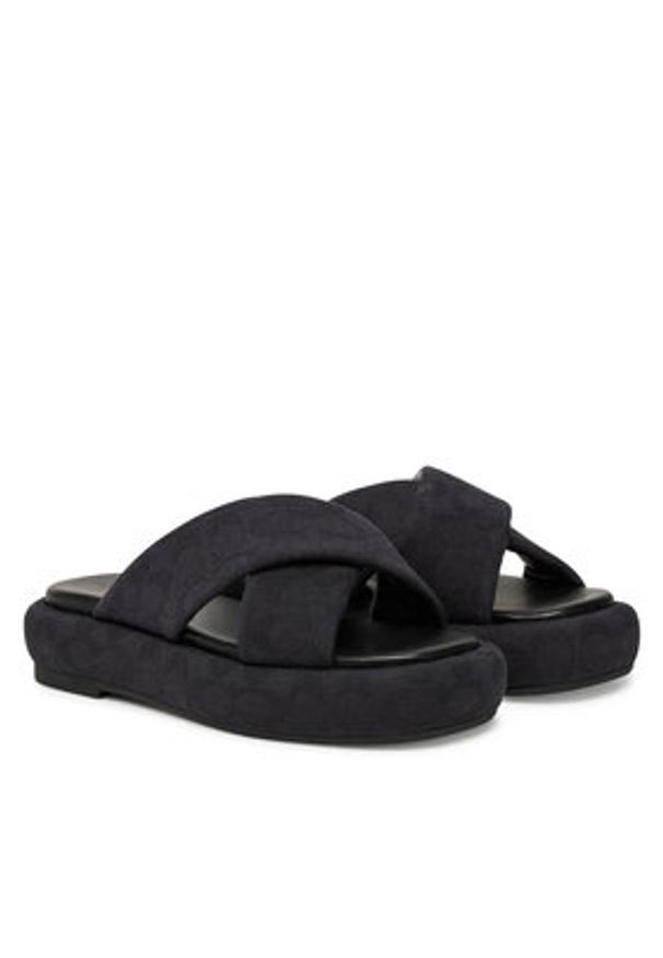 Coach Klapki Penelope CAS84 Czarny. Kolor: czarny. Materiał: materiał