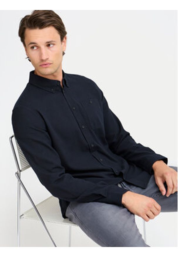 Blend Koszula Shirt 20717140 Czarny Regular Fit. Kolor: czarny. Materiał: bawełna