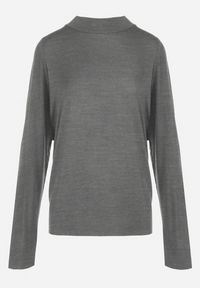 Born2be - Szary Golf Niinisto. Okazja: na co dzień. Typ kołnierza: golf. Kolekcja: plus size. Kolor: szary. Długość: długie. Wzór: jednolity. Materiał: jeans, skóra, dzianina. Długość rękawa: długi rękaw. Styl: casual, elegancki #3