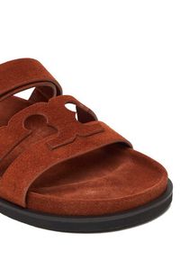 Tory Burch Klapki Ines Sport Slide 163481 Beżowy jasny. Kolor: beżowy. Materiał: skóra, zamsz. Styl: sportowy #2