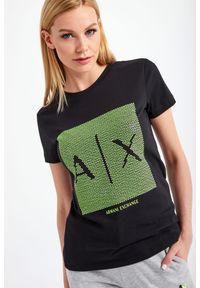 Armani Exchange - T-SHIRT ARMANI EXCHANGE. Materiał: bawełna. Długość rękawa: krótki rękaw. Długość: krótkie. Wzór: nadruk #1