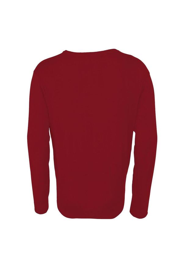 PREMIER - Męski Dziergany Sweter W Serek Vneck. Typ kołnierza: dekolt w serek. Kolor: czerwony, brązowy, wielokolorowy. Materiał: dziergany