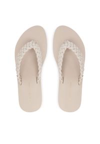 TOMMY HILFIGER - Tommy Hilfiger Japonki Th Wedge Cornrow Beach Sandal FW0FW09037 Écru. Materiał: skóra #1