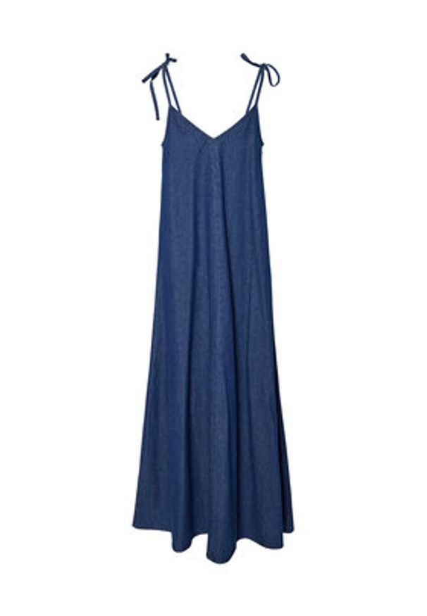 Pieces Sukienka jeansowa Tenim 17157940 Granatowy Loose Fit. Kolor: niebieski. Materiał: bawełna