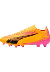 Buty piłkarskie męskie Puma Ultra Match. Zapięcie: bez zapięcia. Kolor: różowy. Materiał: materiał, syntetyk. Szerokość cholewki: normalna. Sport: piłka nożna #1