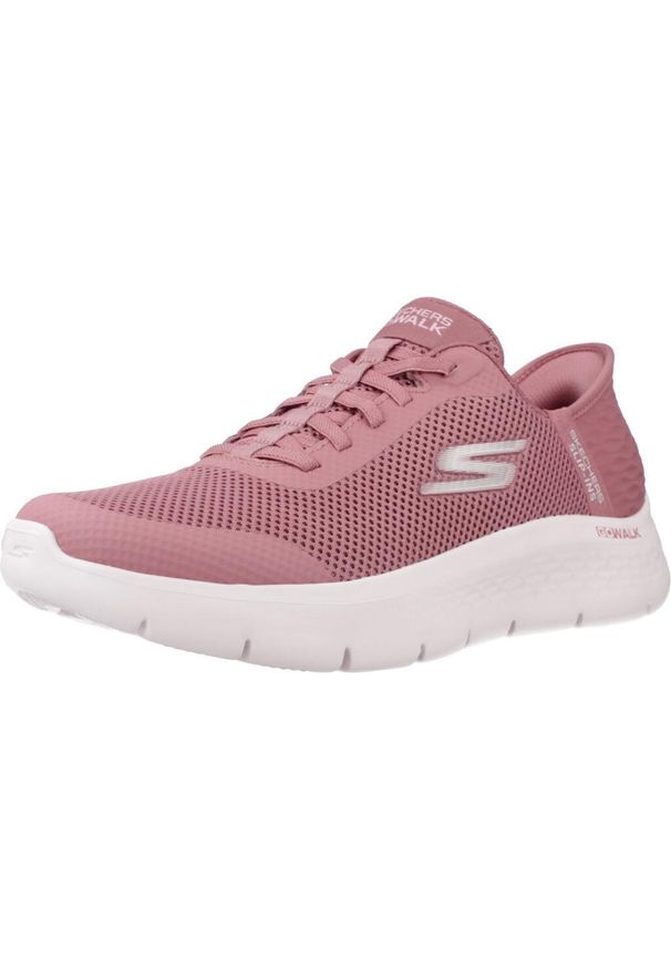 skechers - Buty SKECHERS SLIP-INS GO WALK FLEX Rose. Kolor: różowy. Materiał: syntetyk, materiał. Szerokość cholewki: normalna. Model: Skechers Sport. Sport: turystyka piesza
