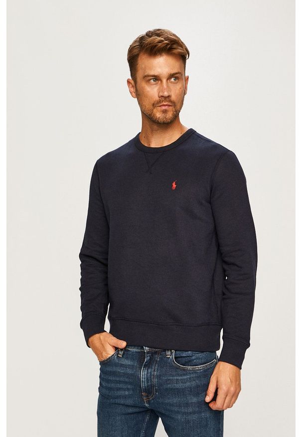 Polo Ralph Lauren - Bluza. Okazja: na co dzień. Typ kołnierza: polo. Kolor: niebieski. Materiał: dzianina. Styl: casual