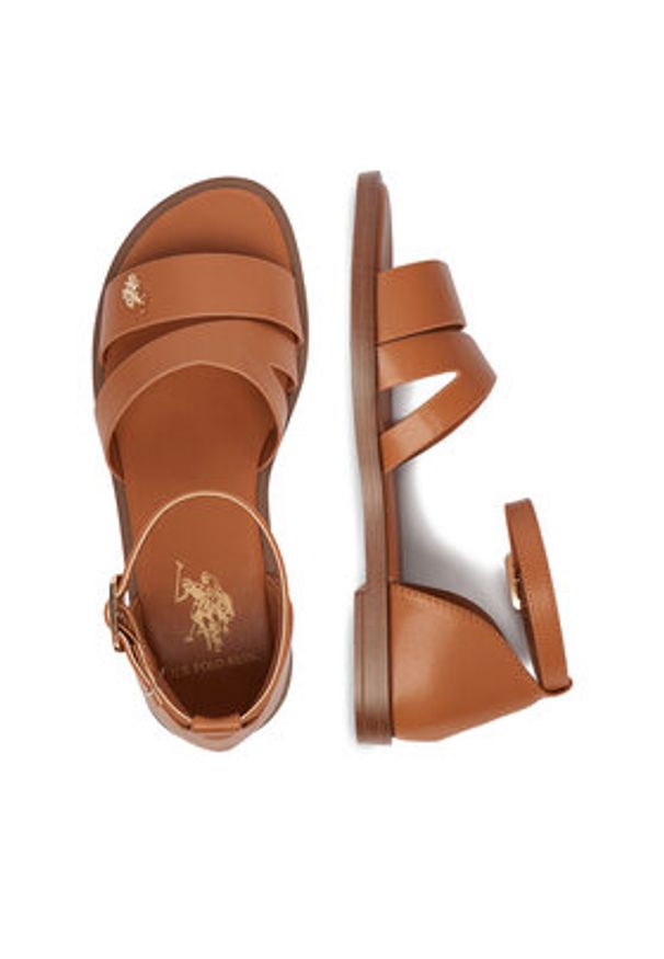 U.S. Polo Assn. Sandały EO-CASSIE003W/6Y1 Brązowy. Kolor: brązowy. Materiał: skóra