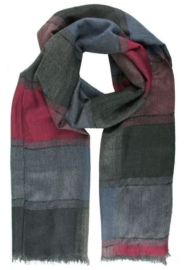 Lekki Szalik Wiosenno-Jesienny - Teer - Stonowana Kolorystyka, Duża Krata. Okazja: na spacer. Kolor: wielokolorowy. Materiał: poliester. Sezon: wiosna, jesień. Styl: elegancki