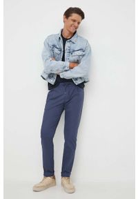 Calvin Klein Jeans kurtka jeansowa męska kolor niebieski przejściowa oversize. Kolor: niebieski. Materiał: bawełna, denim #4