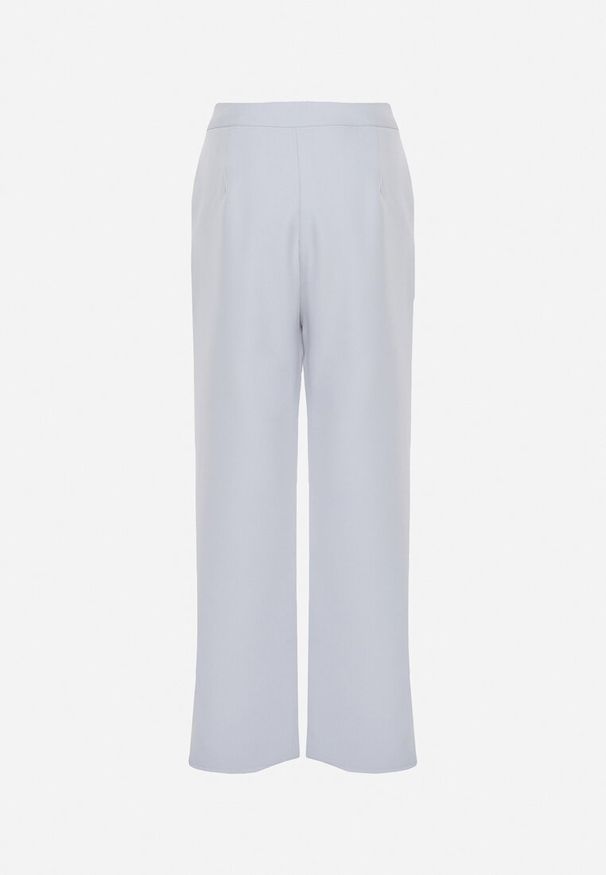 Born2be - Szare Spodnie Garniturowe z Kieszeniami Letiza. Okazja: na spotkanie biznesowe, do pracy. Stan: podwyższony. Kolor: szary. Styl: biznesowy, elegancki, klasyczny