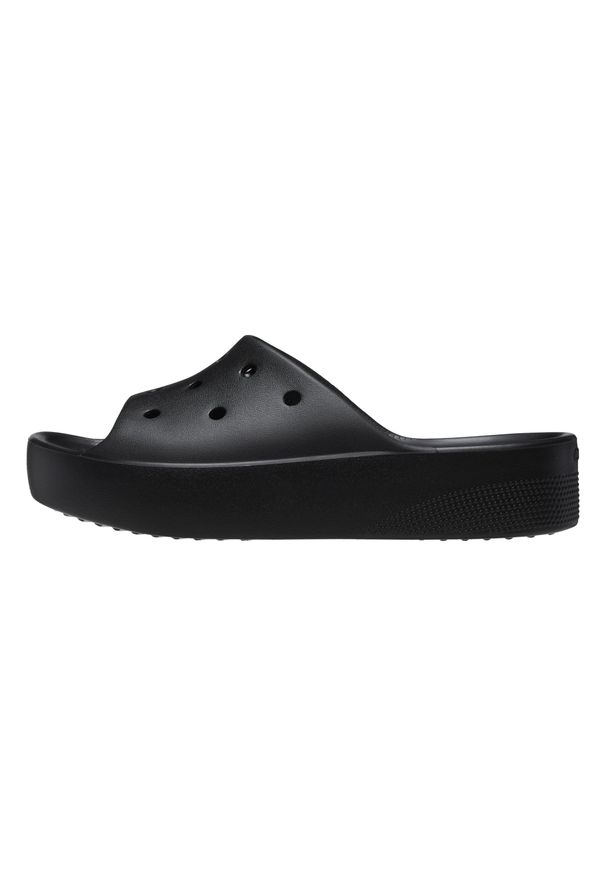 Crocs Classic Platform Slide W Kapcie Damskie. Okazja: na co dzień. Kolor: czarny. Materiał: guma, syntetyk, materiał. Obcas: na platformie. Styl: casual