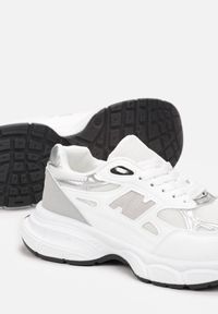 Born2be - Białe Sneakersy na Grubej Podeszwie Zaedyn. Kolor: biały #3