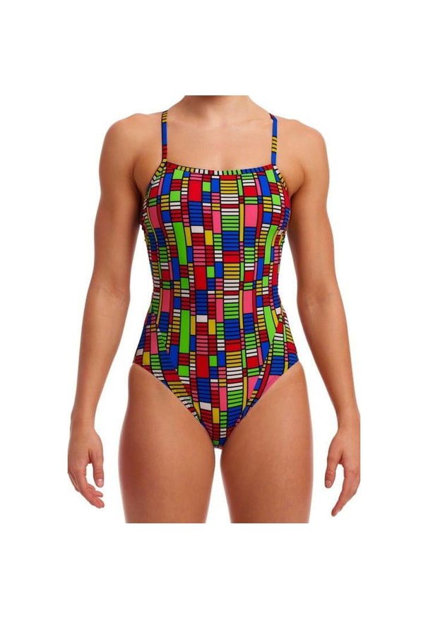 Strój do pływania FUNKITA The Climb - Single Strap. Kolor: wielokolorowy