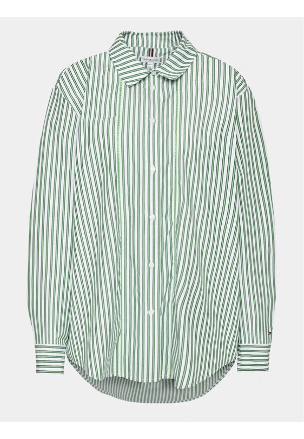 Tommy Hilfiger Curve Koszula WW0WW39227 Zielony Relaxed Fit. Kolor: zielony. Materiał: bawełna