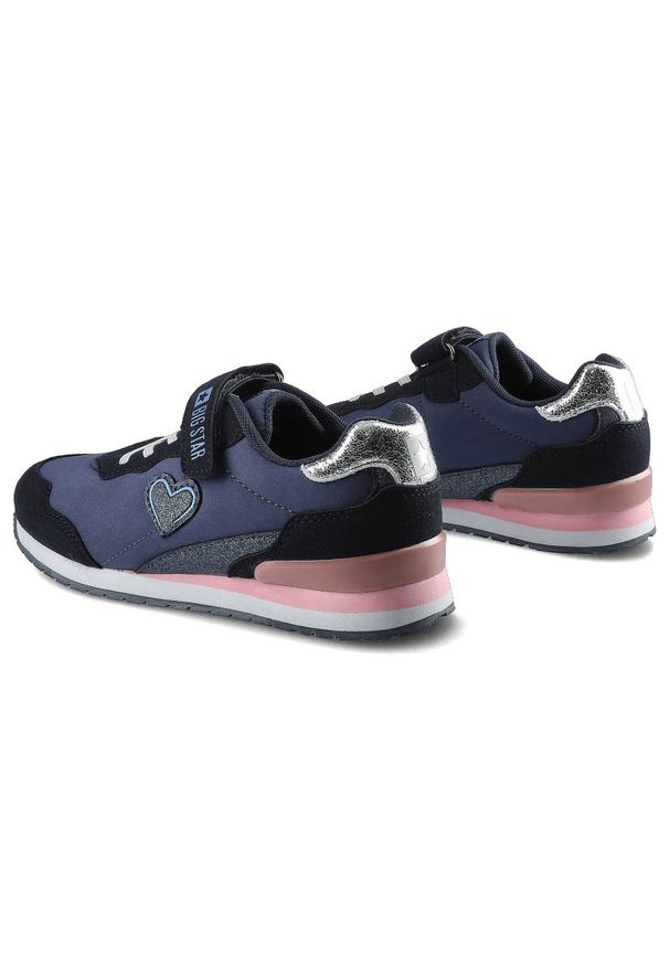 Big-Star - Granatowe Sneakersy Big Star Dziecięce Lekkie Buty. Zapięcie: rzepy. Kolor: niebieski. Materiał: skóra ekologiczna, materiał. Szerokość cholewki: normalna. Wzór: aplikacja. Sport: turystyka piesza