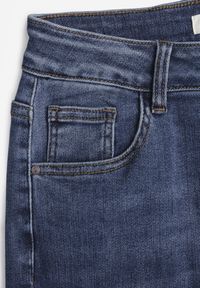 Renee - Niebieskie Jeansy High Waist o Kroju Dzwonów Finvenne. Okazja: na co dzień. Stan: podwyższony. Kolor: niebieski. Wzór: ze splotem. Styl: casual, klasyczny #2