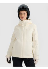 4f - 4F Kurtka narciarska membrana 15000 damska - biała L. Kolor: biały. Materiał: włókno, materiał. Sezon: zima #1