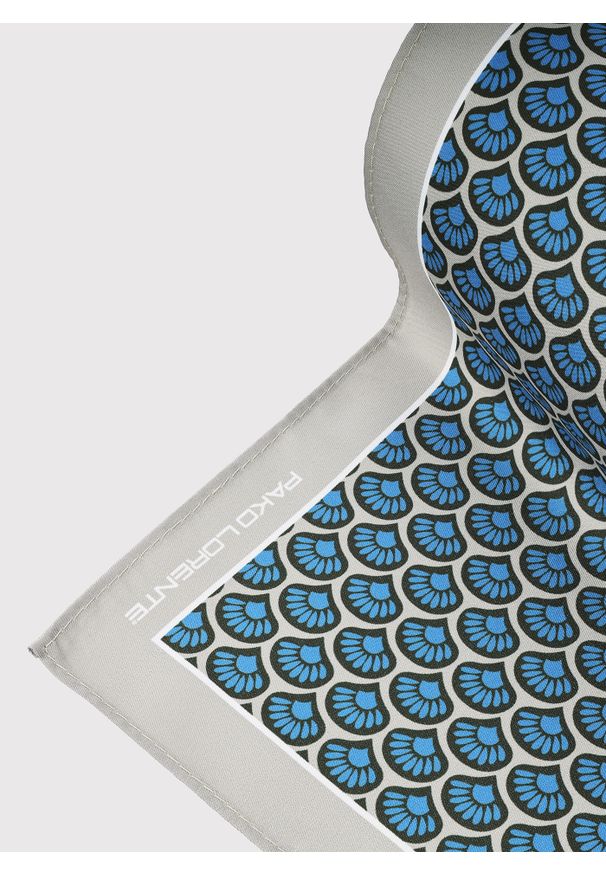 Pako Lorente - PAKO LORENTE - Wzorzysta szara poszetka męska. Kolor: szary. Materiał: poliester