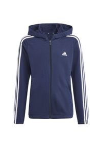 Adidas - Bluza dla dzieci adidas Essentials 3-Stripes Full-Zip Hoodie. Kolor: biały, niebieski, wielokolorowy #1