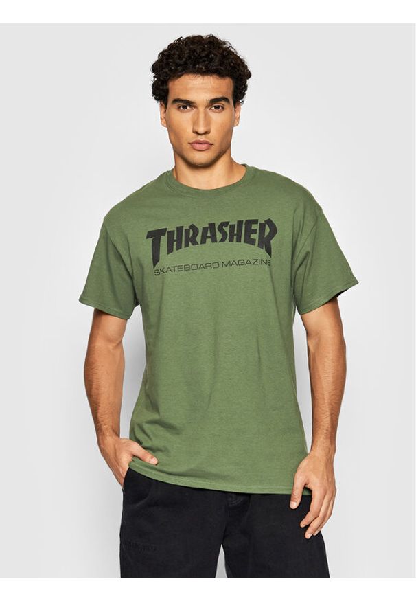 Thrasher T-Shirt Skatemag Zielony Regular Fit. Kolor: zielony. Materiał: bawełna