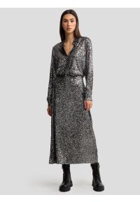 Big-Star - Spódnica damska cekinowa midi srebrna Soleasi 904. Okazja: na co dzień. Kolor: srebrny. Długość: długie. Styl: elegancki, casual, klasyczny #1
